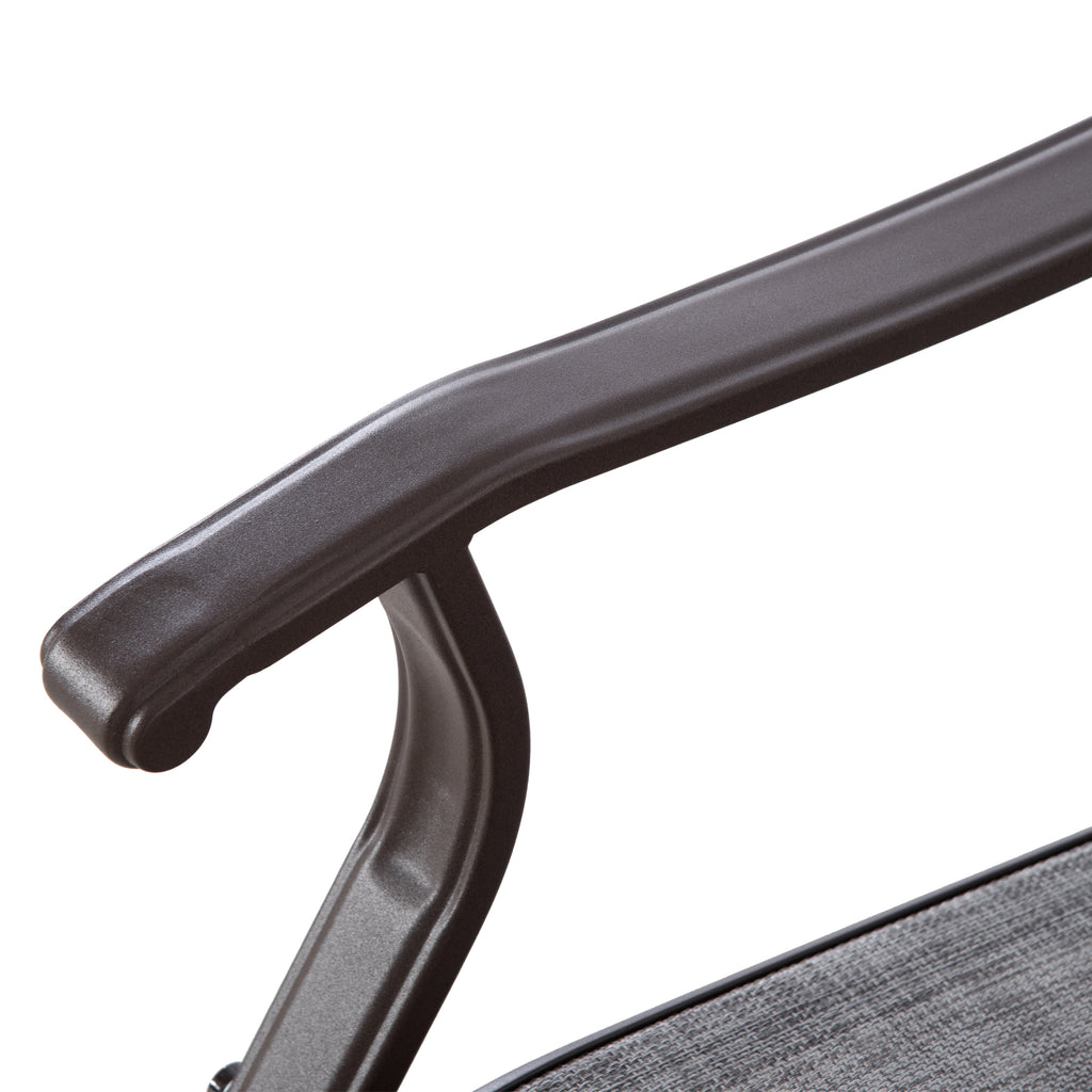 Outdoor Glider Chair, Gliders for Outside Patio with Steel Frame and Mesh Fabric for Backyard, Garden, and Porch, Gray