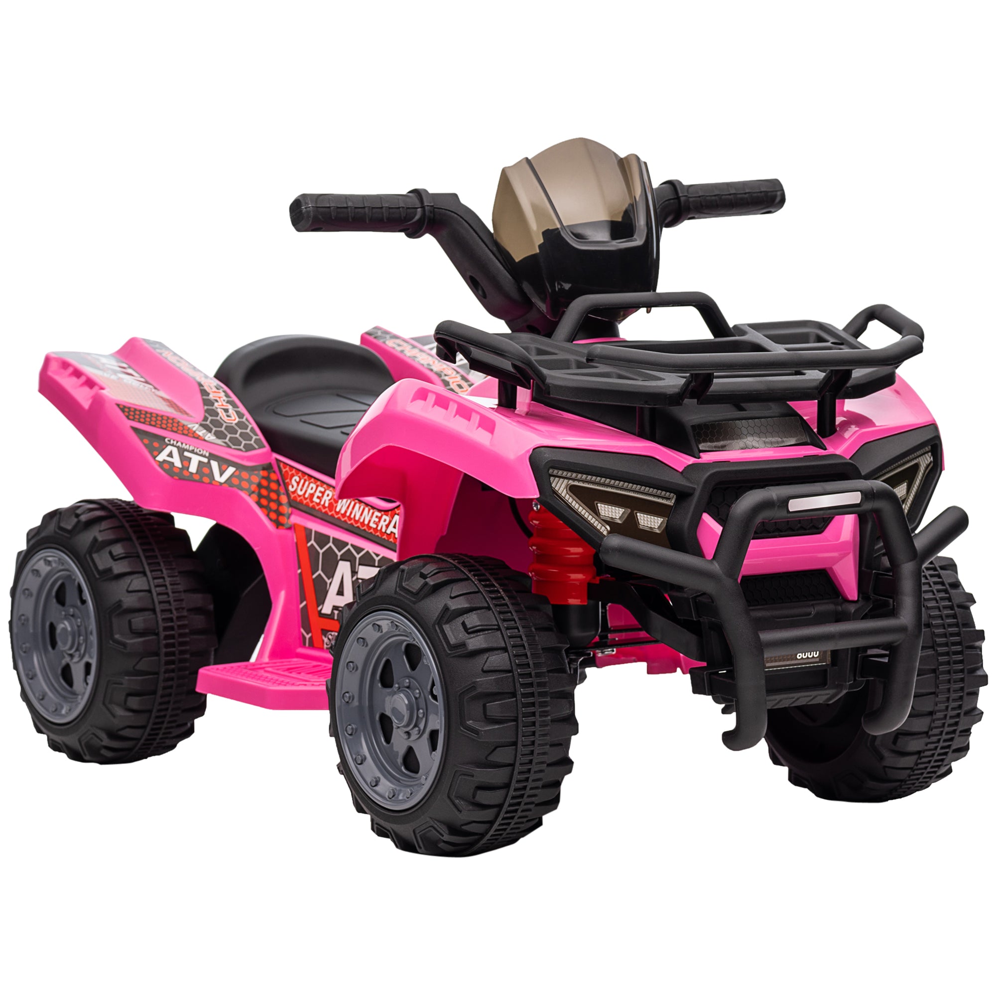 Kids Four Wheeler Ride on Car, Motorized Quad, 6V Battery Powered Electric Quad with Songs for 18-36 Months, Pink