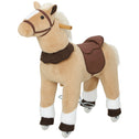 Ride on Horse, Plush Riding Pony for Ages 3-5, Walking Horse Animal with Wheels for Active Play, Brown