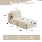 Compressed Sofa Modern Memory Foam Sectional with Pet-Friendly Corduroy Fabric, Modular Sofas for Small Spaces Single Chaise Longue for Living Room, 71" L x 36" W x 28.5" H, Beige