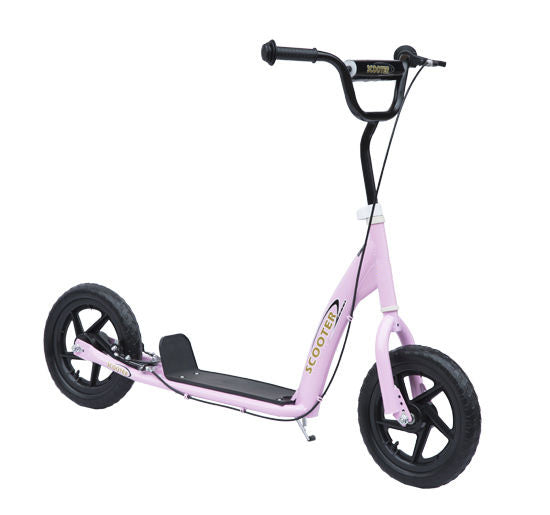 Kick Scooter for Kids 5-12 Years Old with Adjustable Height Handlebar, Non-slip Footplate, Big Wheels, Rear Brake, Pink