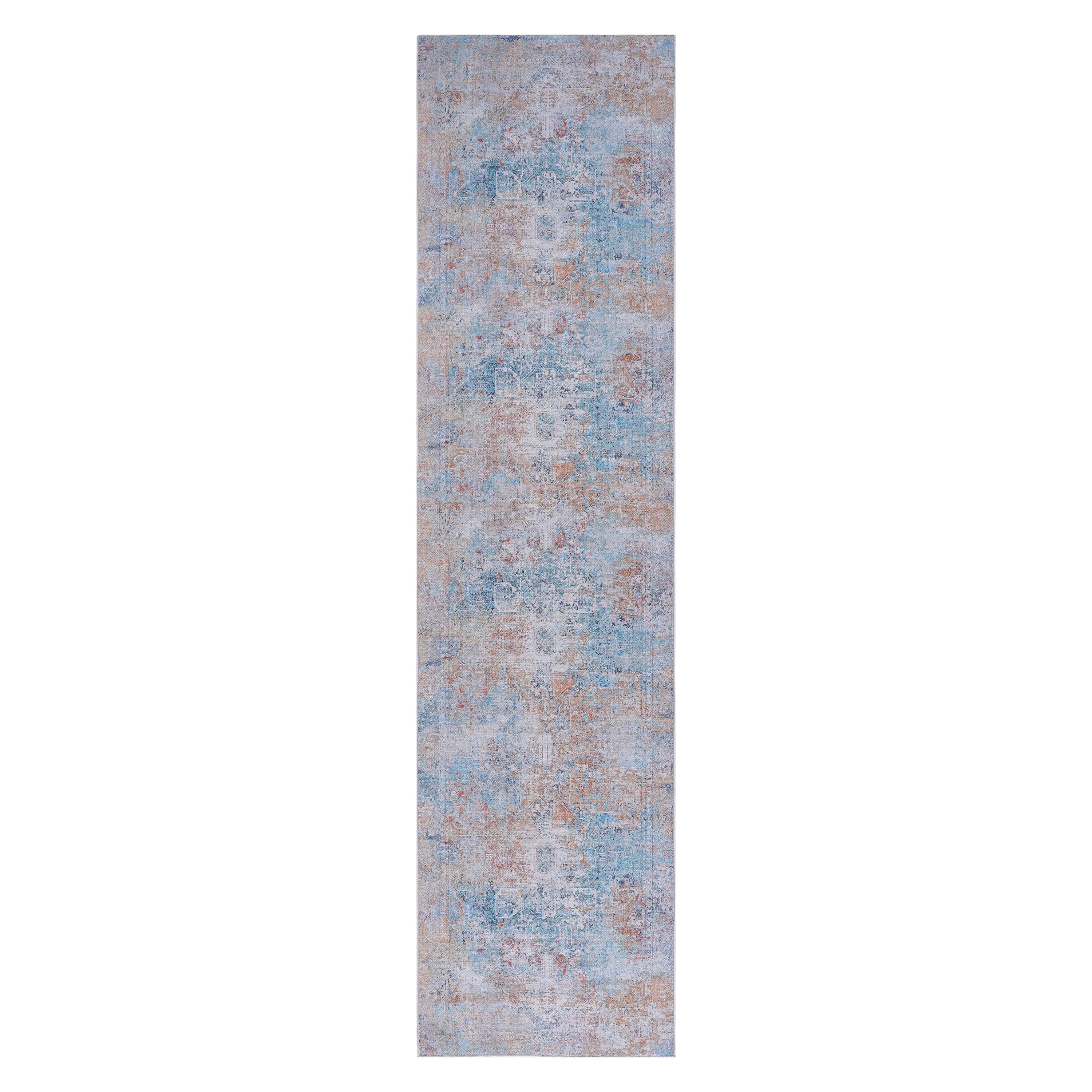 2x10 Low-Pile Non-Slip Non-Shedding Washable Area Rug, Kid and Pet Friendly, Foldable for Living Room, Bedroom, Dining Room, Multicolor