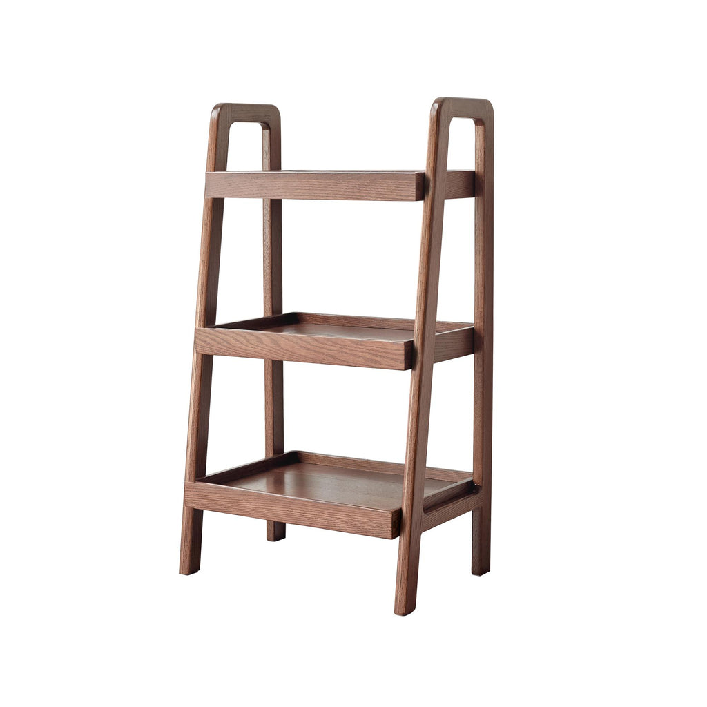 3-Tier Storage Shelf with Ladder-Style Shoe Rack, Waterproof Ladder Shelf with Easy-Clean Finish, 17.5″ L x 12.5″ W x 31.5″ H, Walnut