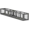 Wooden 98" Cat Tunnel for Outdoor with Combinable Design, 8 Doors, Dark Gray