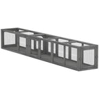 Wooden 98" Cat Tunnel for Outdoor with Combinable Design, 8 Doors, Dark Gray