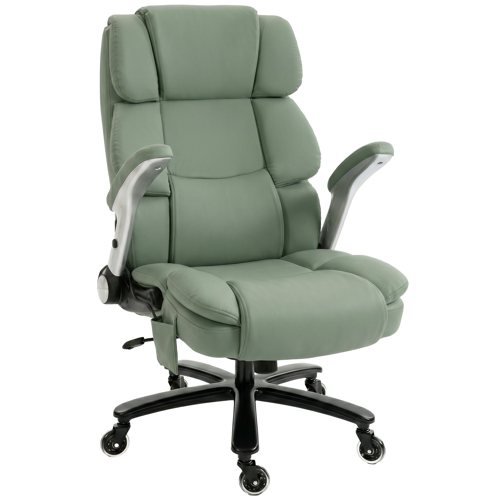 Ergonomic Office Chair with Inflatable Adjustable Lumbar Support, 400 Lbs Heavy Duty High Back Desk Chair, Light Green