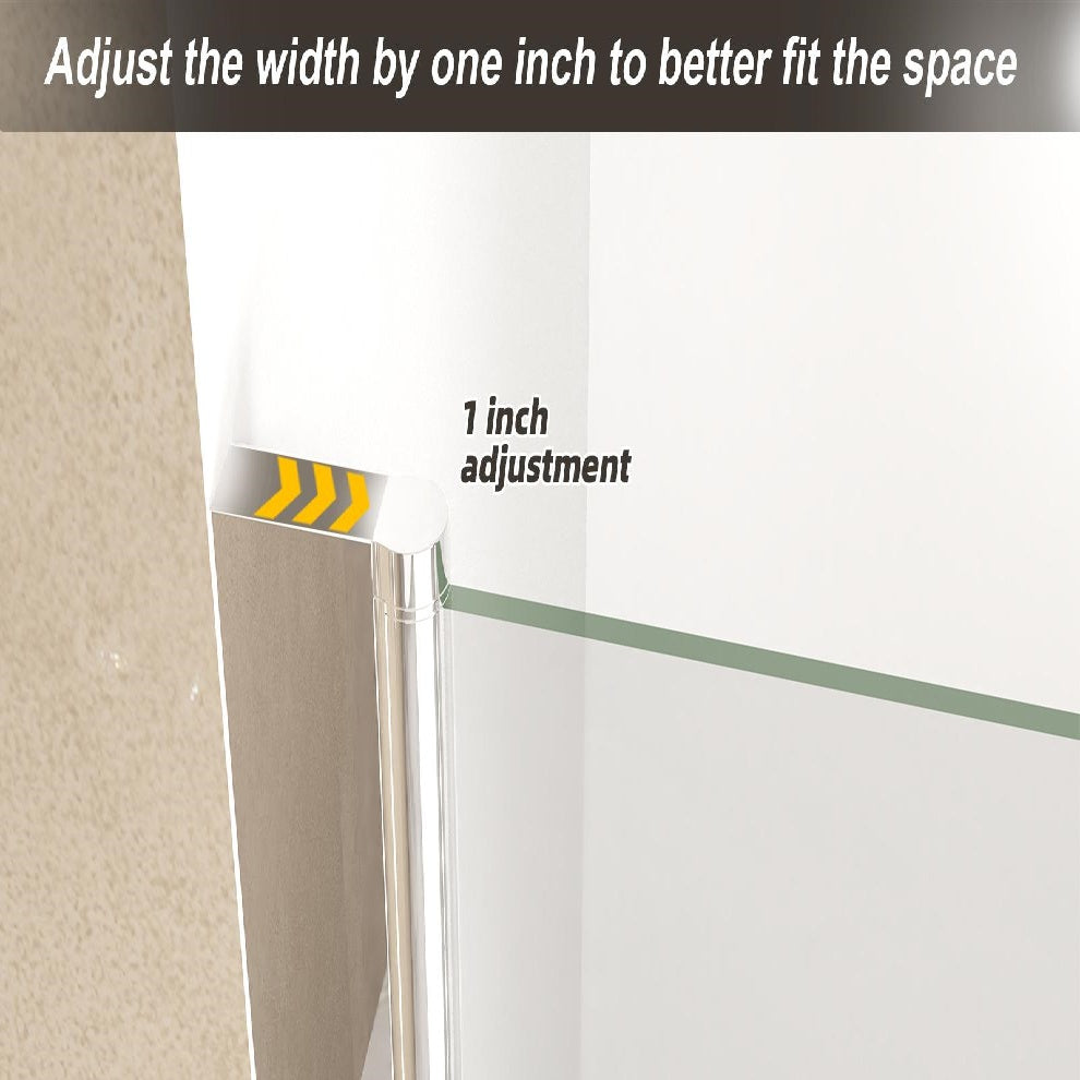 36” Pivot Shower Door with Explosion-Proof Film and Tempered Glass, Bathroom Door with Stainless Steel Handle, 36" L x 0.5" W x 72" H, Chrome