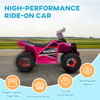 6V Electric Toy Car with Forward Backward, Wear-Resistant Wheels for Ages 18-36 Months, Pink