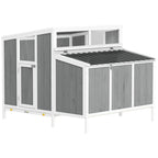 Chicken Coop, Wooden Chicken House for 4-6 Hens, Outdoor Hen House with Nesting Box, Pull-Out Tray and Weatherproof Roof