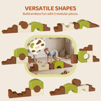 Toddlers Climbing Toys, 5 Pieces Foam Climbing Blocks with Non-Slip Bottom, Washable Cover for Crawling or Building