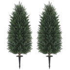 43.3 Inch Set of 2 Artificial Cypress Topiary Tree, Indoor Outdoor UV Resistant Faux Plants with Ground Stake for Garden