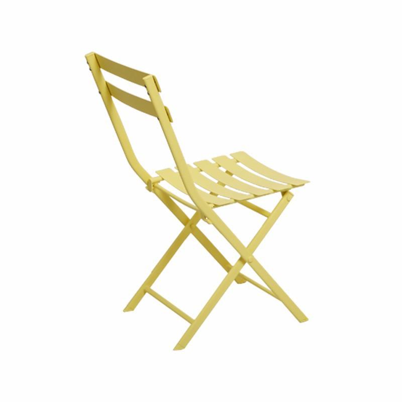 3-Piece Patio Bistro Set with Foldable Round Table and Chairs, Scratch and Rust Resistant, Yellow
