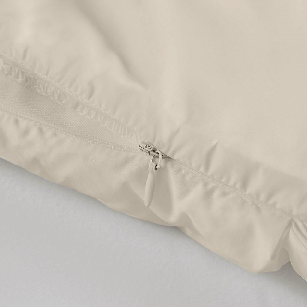 Luxuriously Soft Standard Overfilled Pillow Protector with 100% Polyester Microfiber, Zipper Closure, 3D Puff Stitching, 28" L x 20" W x 0.13" H, Beige