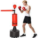 Boxing Bag, Freestanding Punching Bag with Speed Ball, Rotating Boxing Bar and Gloves, Weighted Base