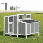 Chicken Coop, Wooden Chicken House for 4-6 Hens, Outdoor Hen House with Nesting Box, Pull-Out Tray and Weatherproof Roof