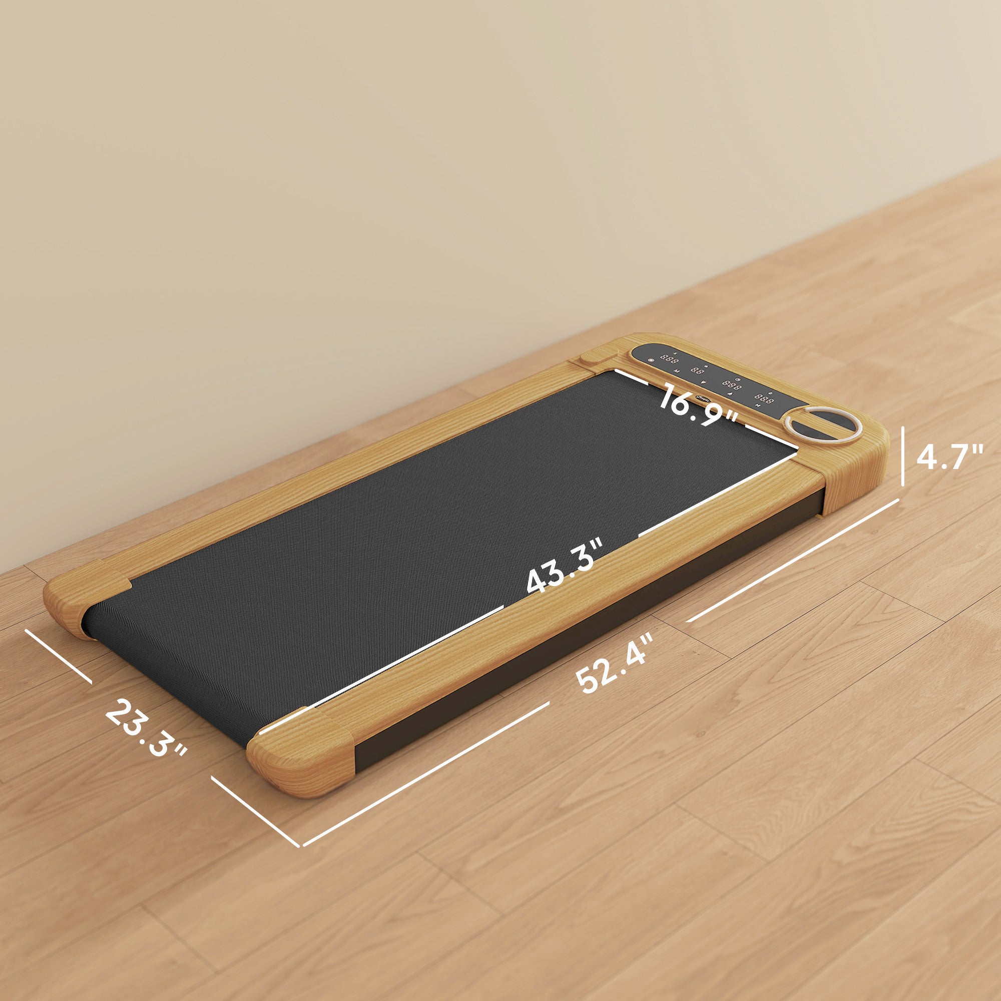 Walking Pad, Under Desk Treadmill with 17" x 43" Wide Belt, Remote Control, Bluetooth Speaker, Wheels and LED Display
