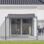 Durable 10x10 Steel Pergola, Wall-Mounted with Canopy for Patio Perfect for Homeowners, Gray