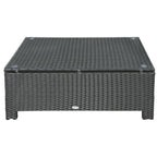 Patio Coffee Table, Large Side Table, Hand-Woven PE Rattan, Weather Resistant Wicker, Outdoor Furniture for Garden Black