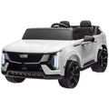 2-Seater 12V 10AH Ride on Truck, Escalade Licensed Electric Car for Kids w/ Spring Suspension Wheels, White