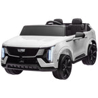 2-Seater 12V 10AH Ride on Truck, Escalade Licensed Electric Car for Kids w/ Spring Suspension Wheels, White