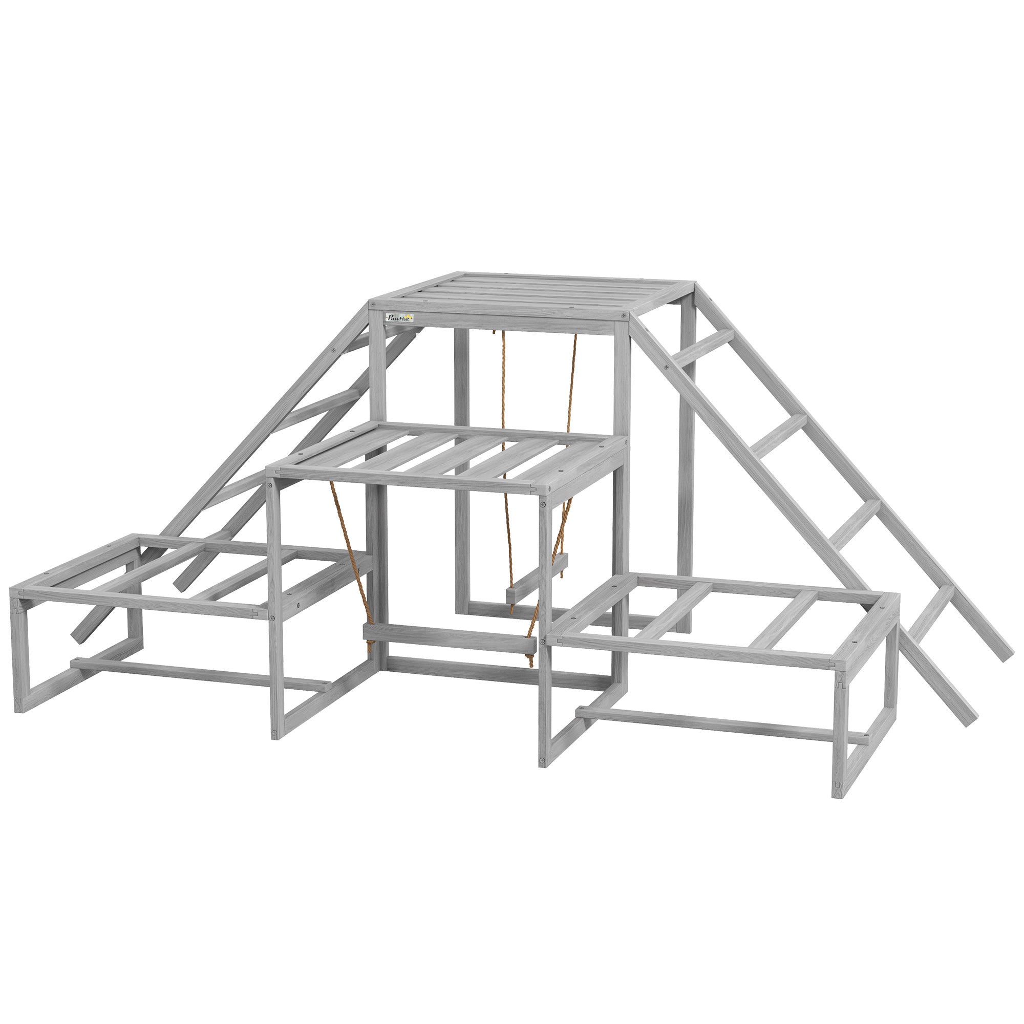 Chicken Roost Toys for Chickens Hens, Coop Accessories with Wood Stand, Ladder Platforms, for 10-15 Chickens