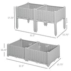 4-Piece Raised Garden Bed with Legs, Self-Watering Planter Box Raised Bed to Grow Flowers, Herbs & Vegetables, Gray