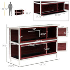 54" 2-Story Weatherproof Stackable Elevated Wooden Rabbit Hutch with Enclosed Run and Pull-Out Trays