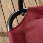 3-Person Porch Swing with Stand, Outdoor Swing for Patio Porch with Adjustable Tilt Canopy and Comfortable Swing Bench-Style Seat, Steel Frame, Wine Red