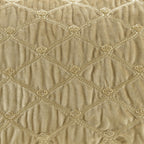 Oblong Decor Pillow with Hand-Beaded Embellishments, Velvet Cover, Removable Goose Feather Insert, 22" L x 15" W x 5" H, Gold
