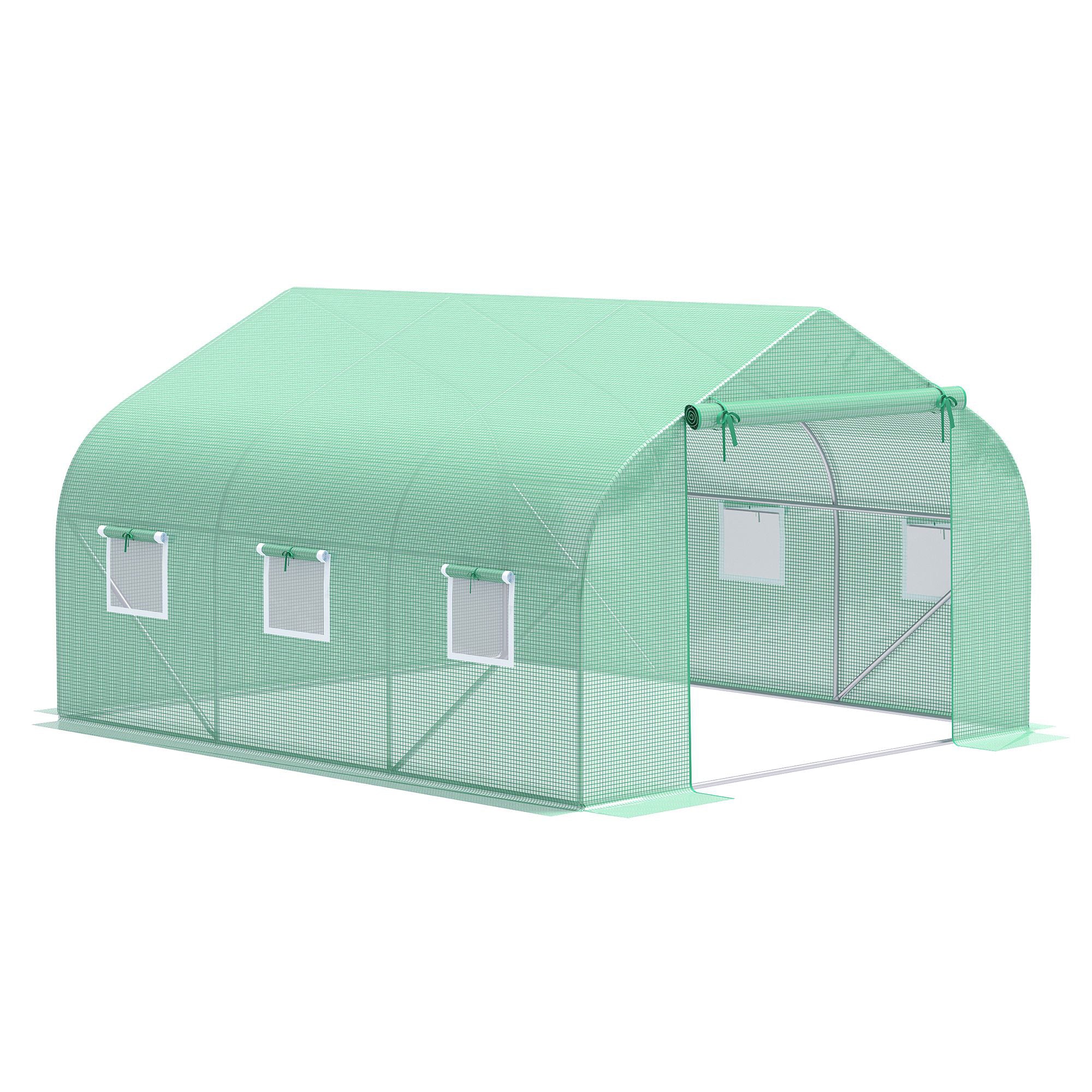 Walk In Tunnel Greenhouse, Portable Outdoor Plant House with Roll Up Doors