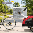 2 in 1 Dog Bike Trailer, Foldable Pet Stroller, Dog Bicycle Trailer with Suspension, for Medium Dogs up to 44 LBS, Red