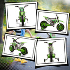 12V Kids Motorcycle w/ Treaded Tires, 5mph Top Speed Electric Bike for Kids, Ride On Motorcycle w/ Training Wheels, Battery Charger, Spring Suspension, Green