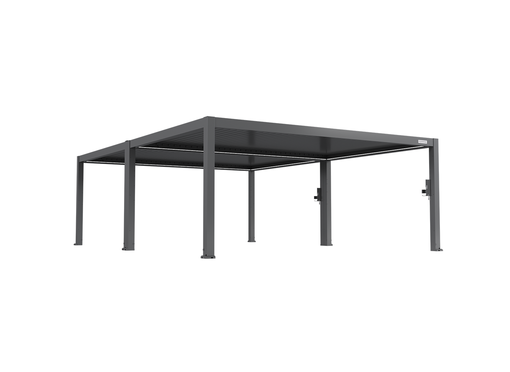POWER+ PRO Gen 2 Motorized Pergola, Motorized Louvers, 20' x 26', Gray, 6063-T5 Aluminum