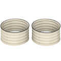 Set of 2 Raised Garden Bed, Metal Planter Box with Safety Edging, Easy-to-assemble Stock Tank, Cream