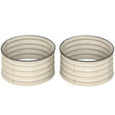 Set of 2 Raised Garden Bed, Metal Planter Box with Safety Edging, Easy-to-assemble Stock Tank, Cream