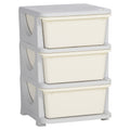 3 Drawers Kids Storage Unit, 3 Tier Stackable Toy Organizers and Storage Chest for Bedroom, Nursery, Playroom, Living Room, Boys, Girls, Toddlers, Cream White