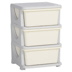 3 Drawers Kids Storage Unit, 3 Tier Stackable Toy Organizers and Storage Chest for Bedroom, Nursery, Playroom, Living Room, Boys, Girls, Toddlers, Cream White