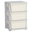 3 Drawers Kids Storage Unit, 3 Tier Stackable Toy Organizers and Storage Chest for Bedroom, Nursery, Playroom, Living Room, Boys, Girls, Toddlers, Cream White