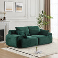 Compressed Sofa 2-Seater Modern Memory Foam Sofa with Pet-Friendly Corduroy Fabric, Two Seater Couch Sectional for Living Room, 84" L x 41" W x 28.5" H, Green