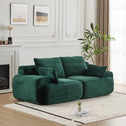 Compressed Sofa 2-Seater Modern Memory Foam Sofa with Pet-Friendly Corduroy Fabric, Two Seater Couch Sectional for Living Room, 84" L x 41" W x 28.5" H, Green