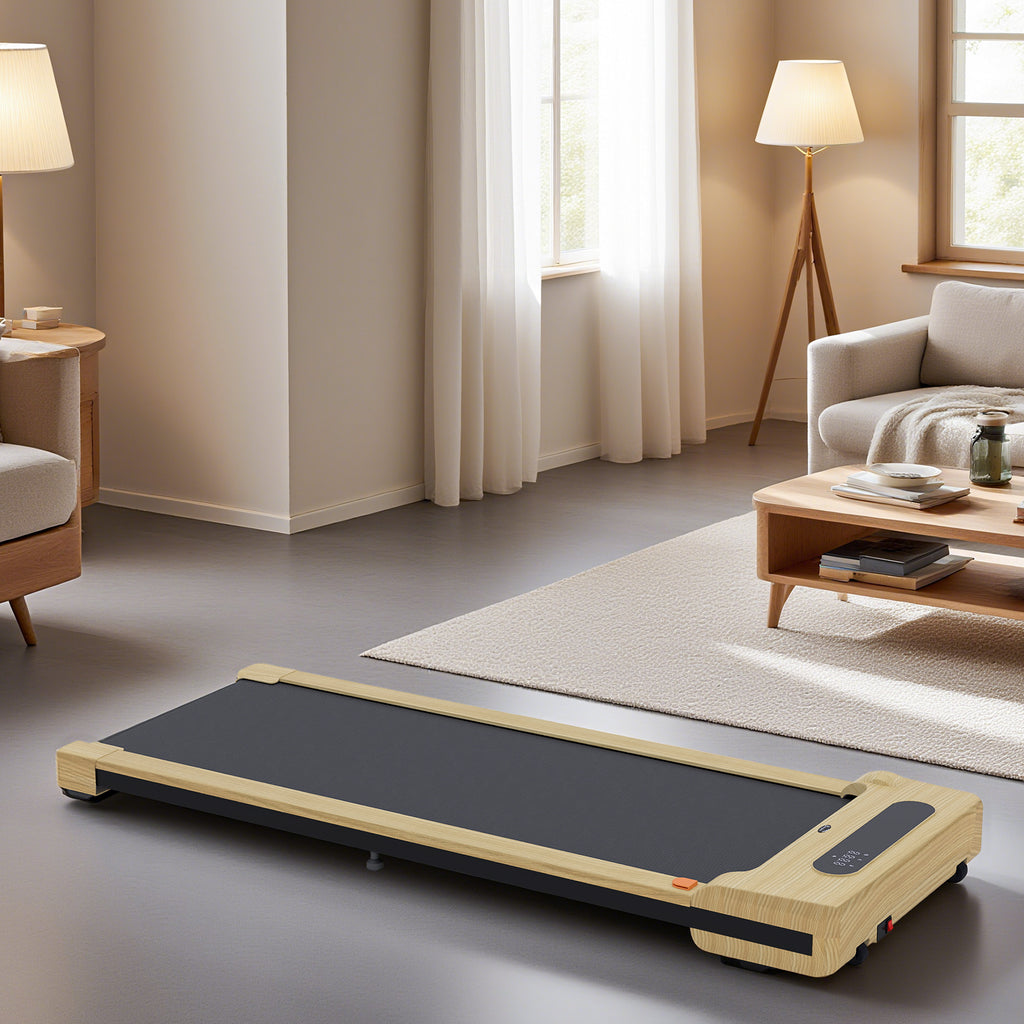 2.5HP Walking Pad, Under Desk Treadmill with Remote Control, Transport Wheels and LED Display for Home Gym Office