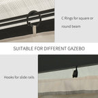 9.84' x 9.84' Gazebo Sidewall Set with Hooks/C-Rings, Beige