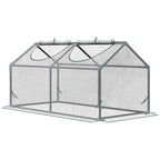4' x 2' x 2' Portable Mini Greenhouse, Small Green House with PVC Cover, Roll-up Zippered Windows for Indoor, Outdoor Garden, Clear