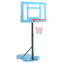 Poolside Basketball Hoop Stand, 36.5"-48.5" Height Adjustable Portable Hoop System w/ Clear Backboard & Fillable Base for Whole Family, Blue, Black, Red