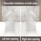 28" Pivot Shower Door with Explosion-Proof Film and Tempered Glass, Bathroom Door with Stainless Steel Handle, 28" L x 0.5" W x 72" H, Chrome