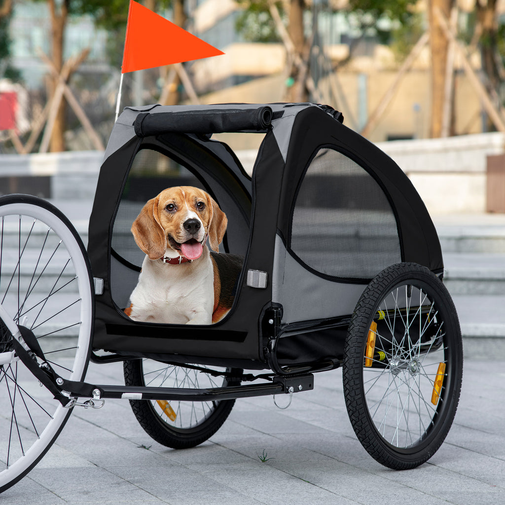 Dog Bike Trailer, Pet Stroller with Wheels for Medium Dogs, Black