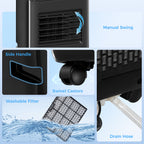8,000 BTU Moible Air Conditioner 345 Sq. Ft., Dehumidifier Fan Auto Sleep with 24H Timer On/Off, Window Kit, Black