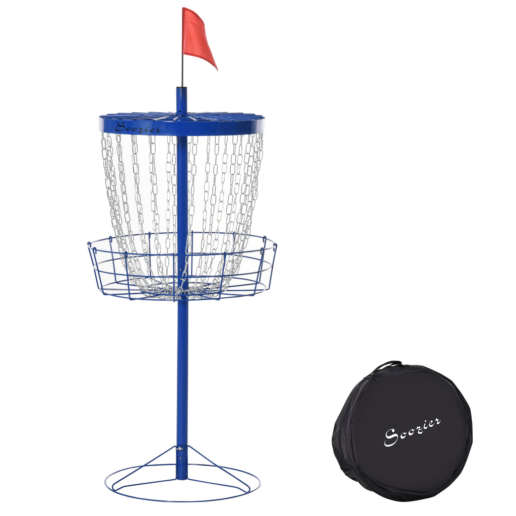 Portable Disc Golf Basket Target with 24-Chain, Travel Bag, Dark Blue