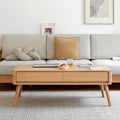 Versatile Lift-Top Coffee Table with Hidden 3-Compartment Storage, Practical Center Table with Elevating Work Surface, 39.5″ L x 23.5″ W x 17.5″ H, Natural Wood
