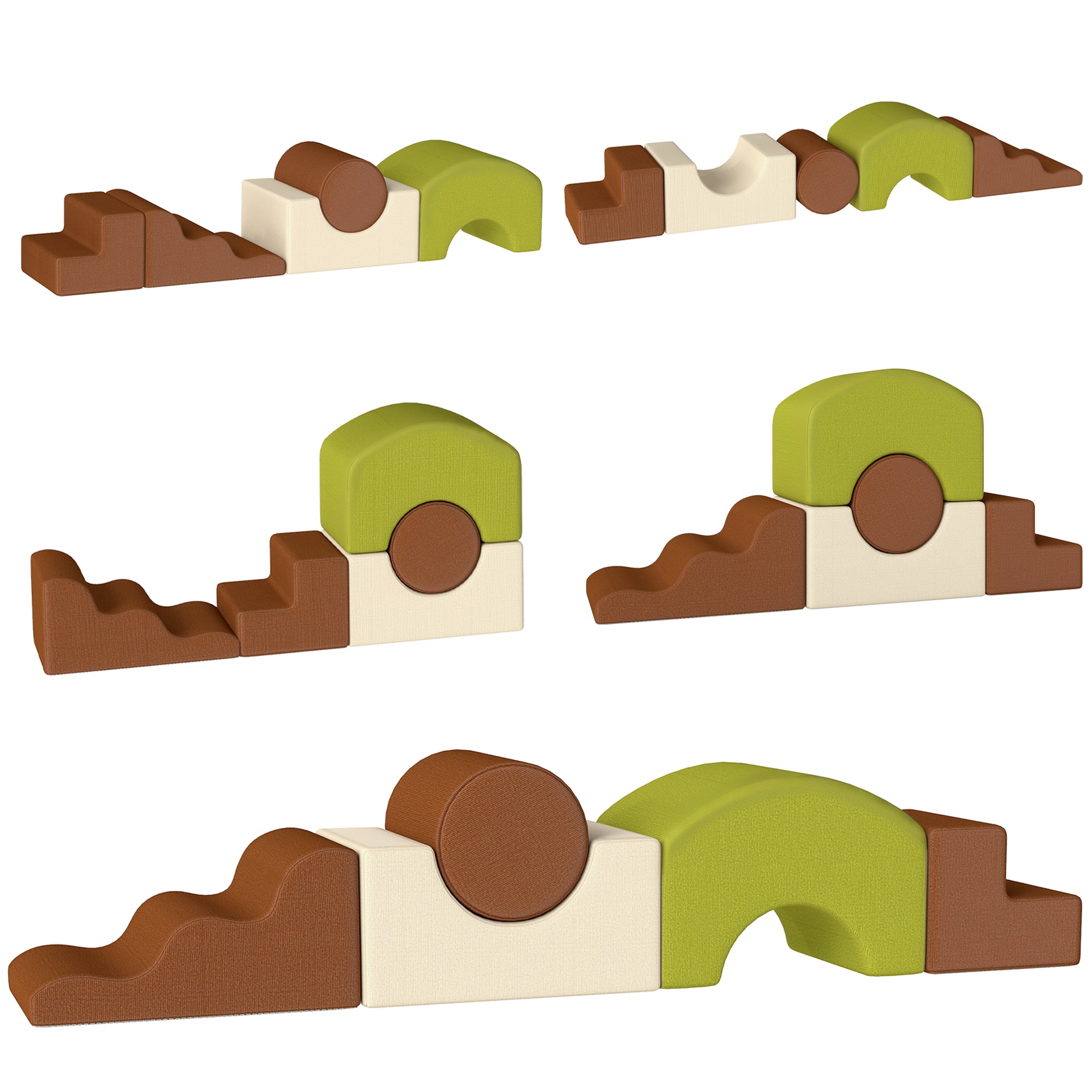 Toddlers Climbing Toys, 5 Pieces Foam Climbing Blocks with Non-Slip Bottom, Washable Cover for Crawling or Building